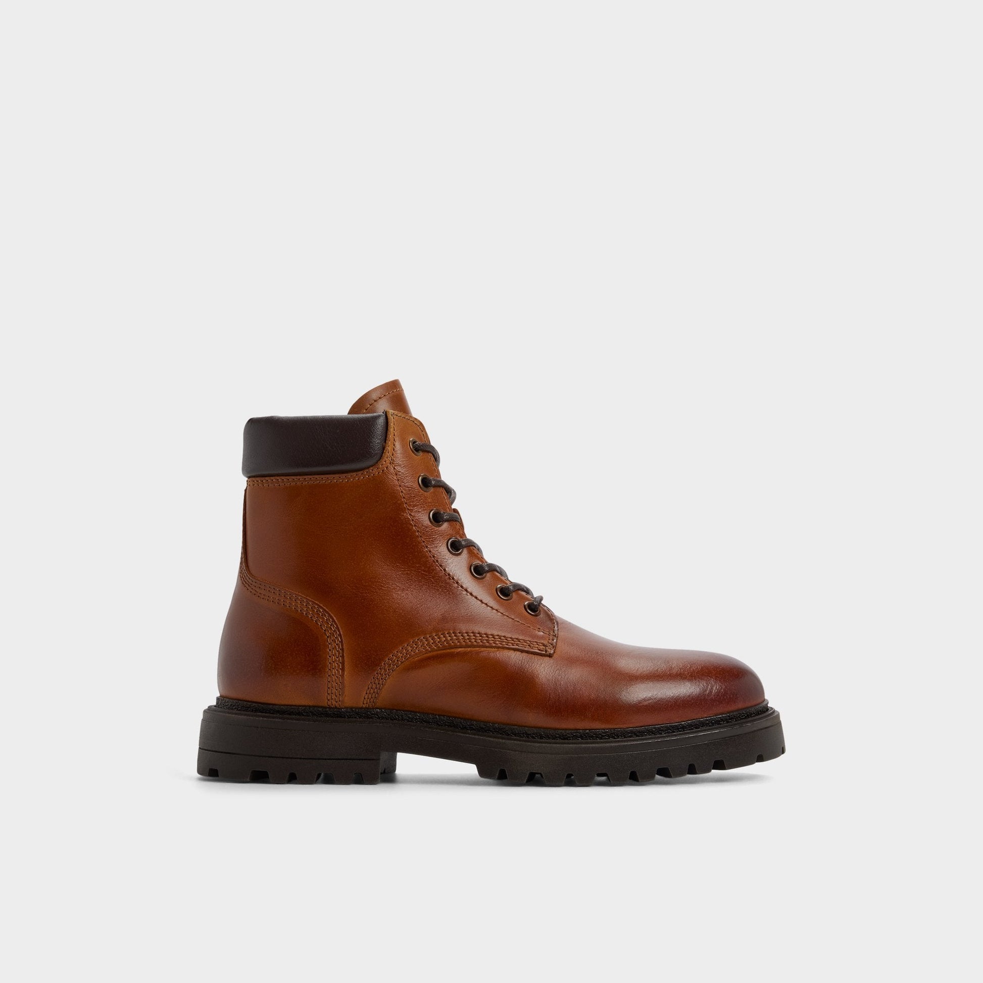 Draco in Cognac - Combat boot, Lug sole - Cognac