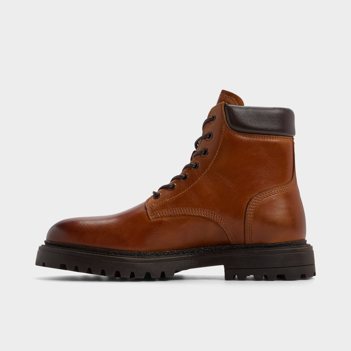 Draco in Cognac - Combat boot, Lug sole - Cognac