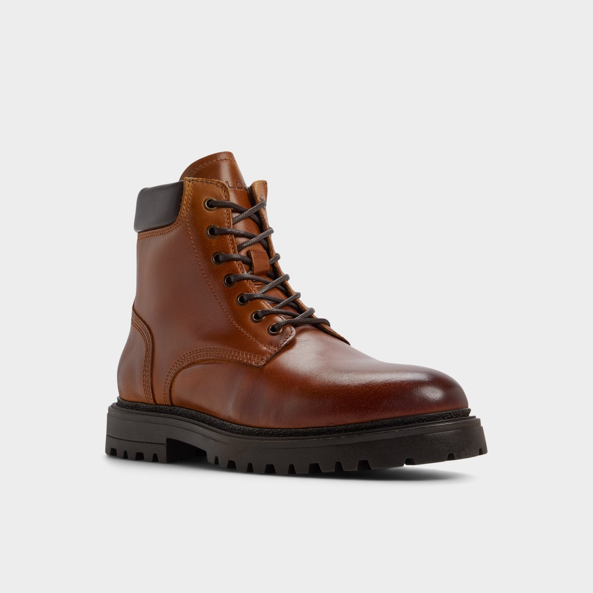 Draco in Cognac - Combat boot, Lug sole - Cognac