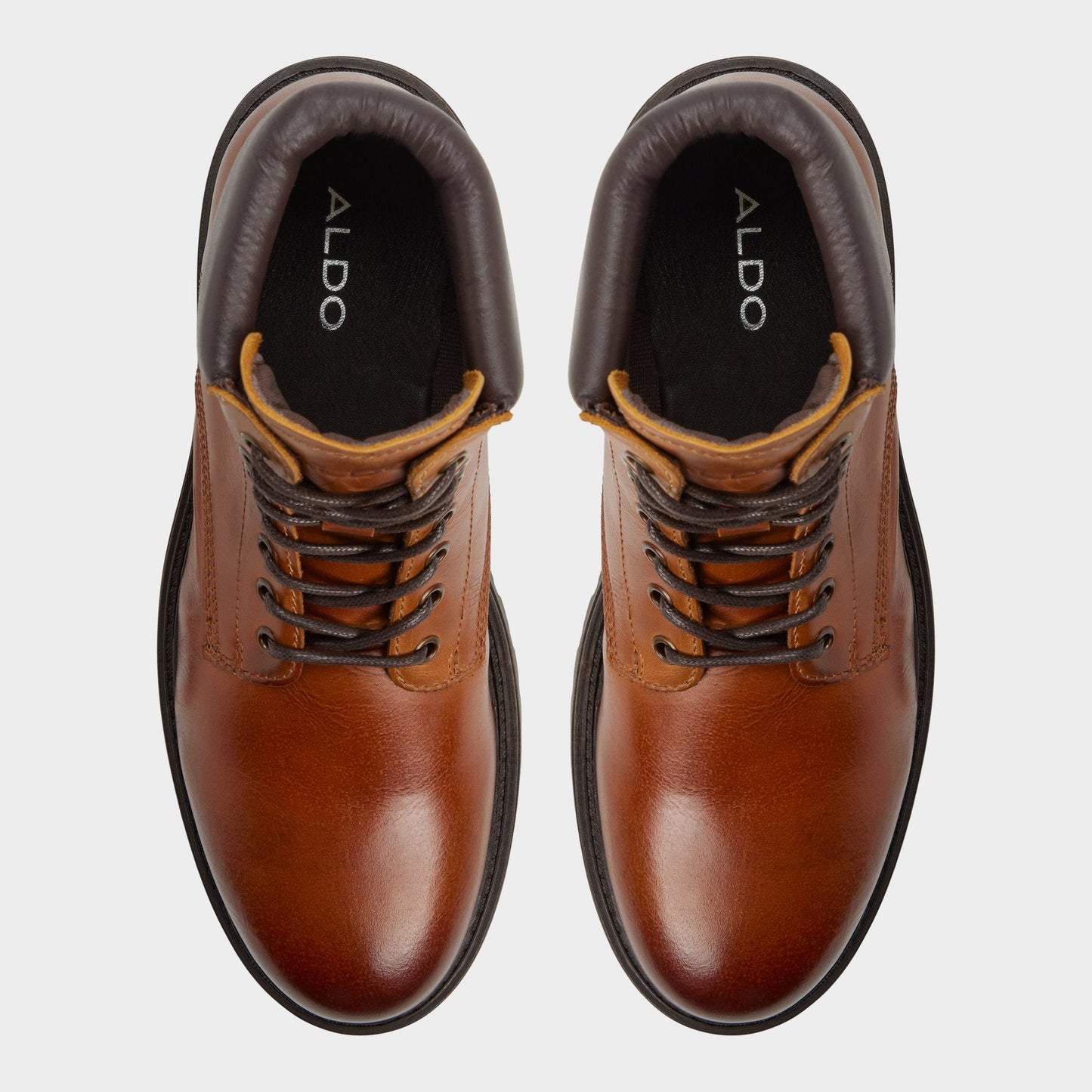 Draco in Cognac - Combat boot, Lug sole - Cognac