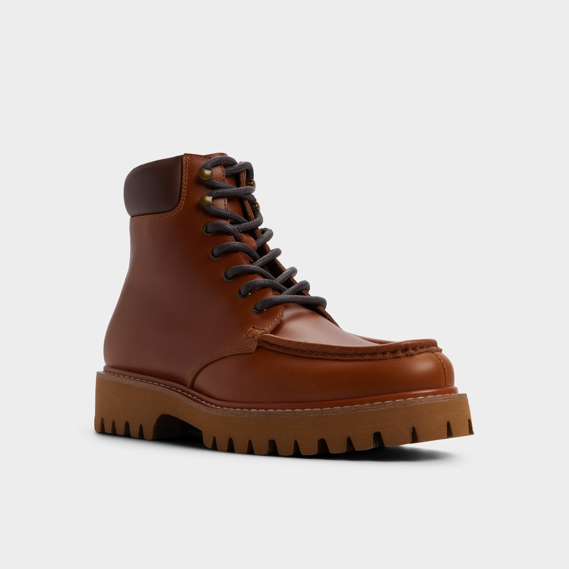 Grier in Cognac - Combat boot, Lug sole - Cognac