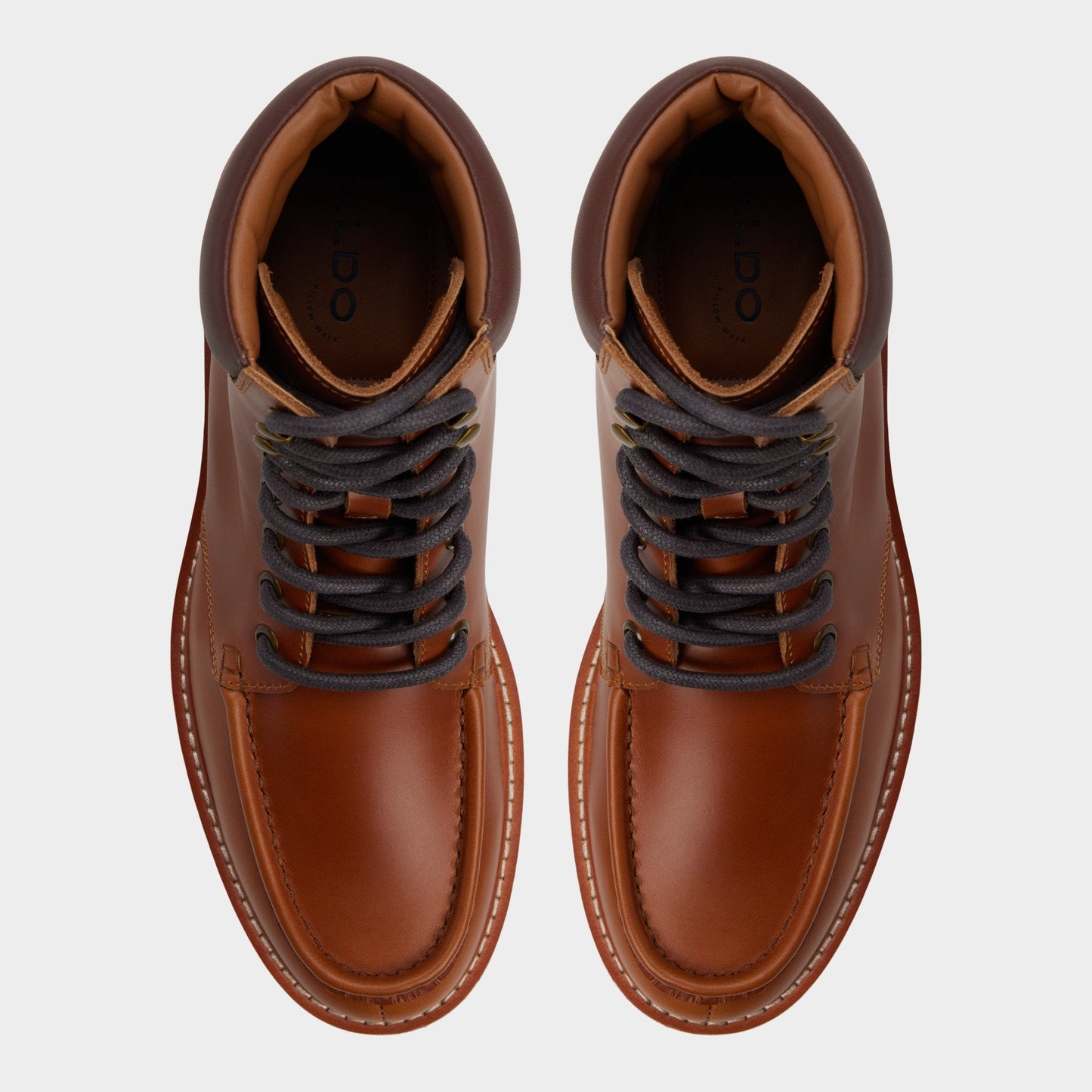 Grier in Cognac - Combat boot, Lug sole - Cognac