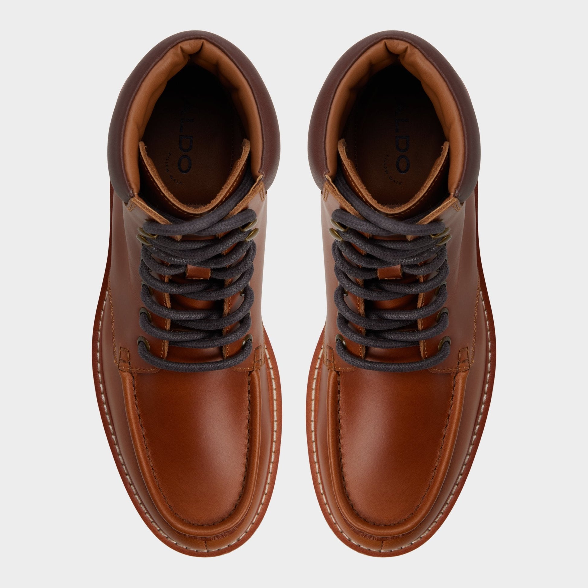 Grier in Cognac - Combat boot, Lug sole - Cognac