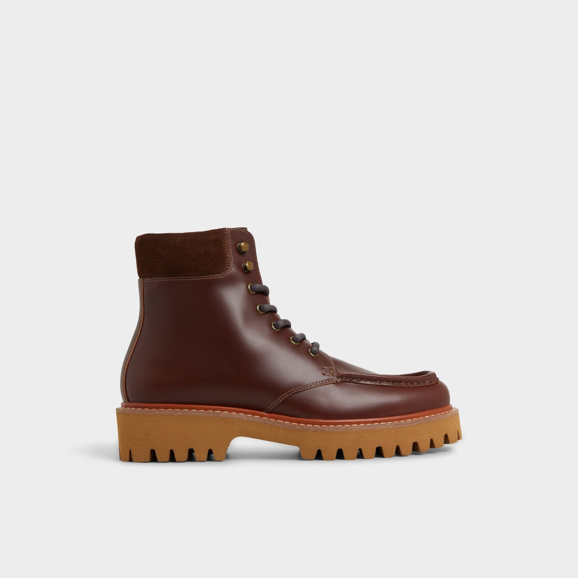 Grier in Medium Brown - Combat boot, Lug sole - Medium brown