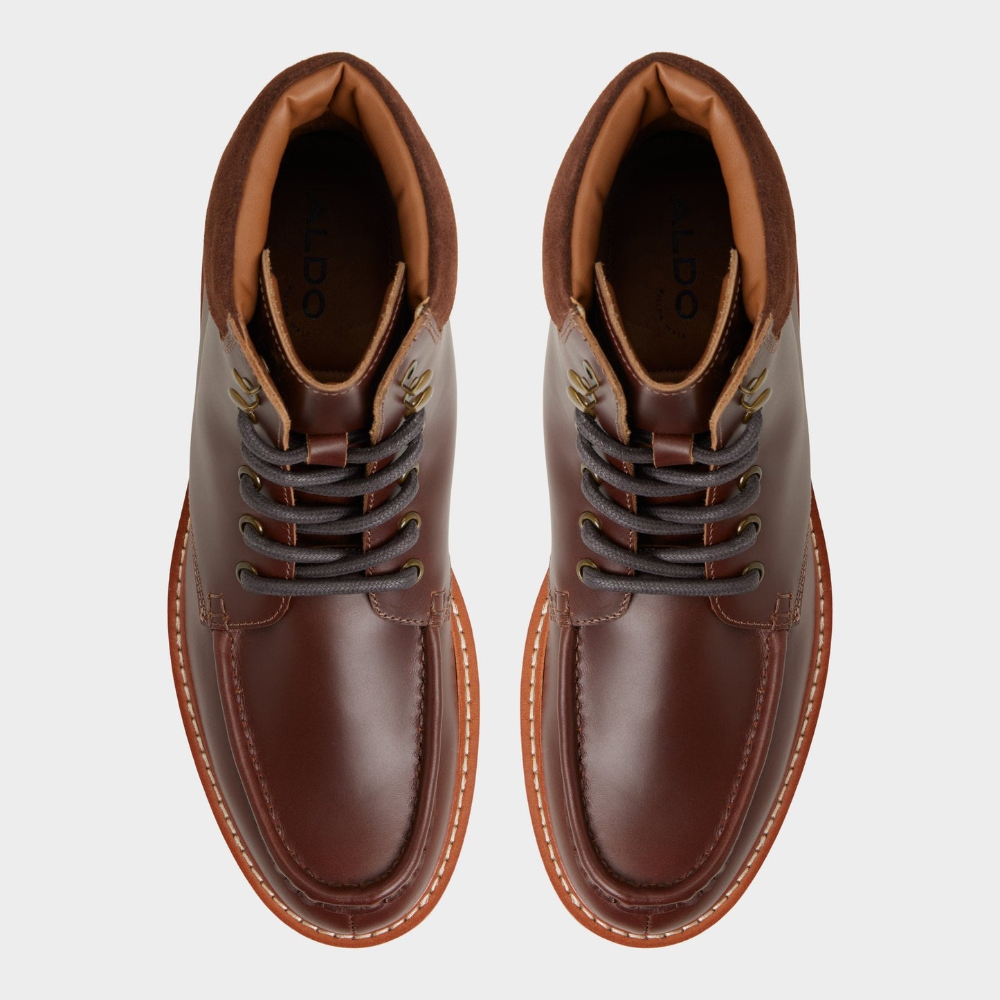 Grier in Medium Brown - Combat boot, Lug sole - Medium brown