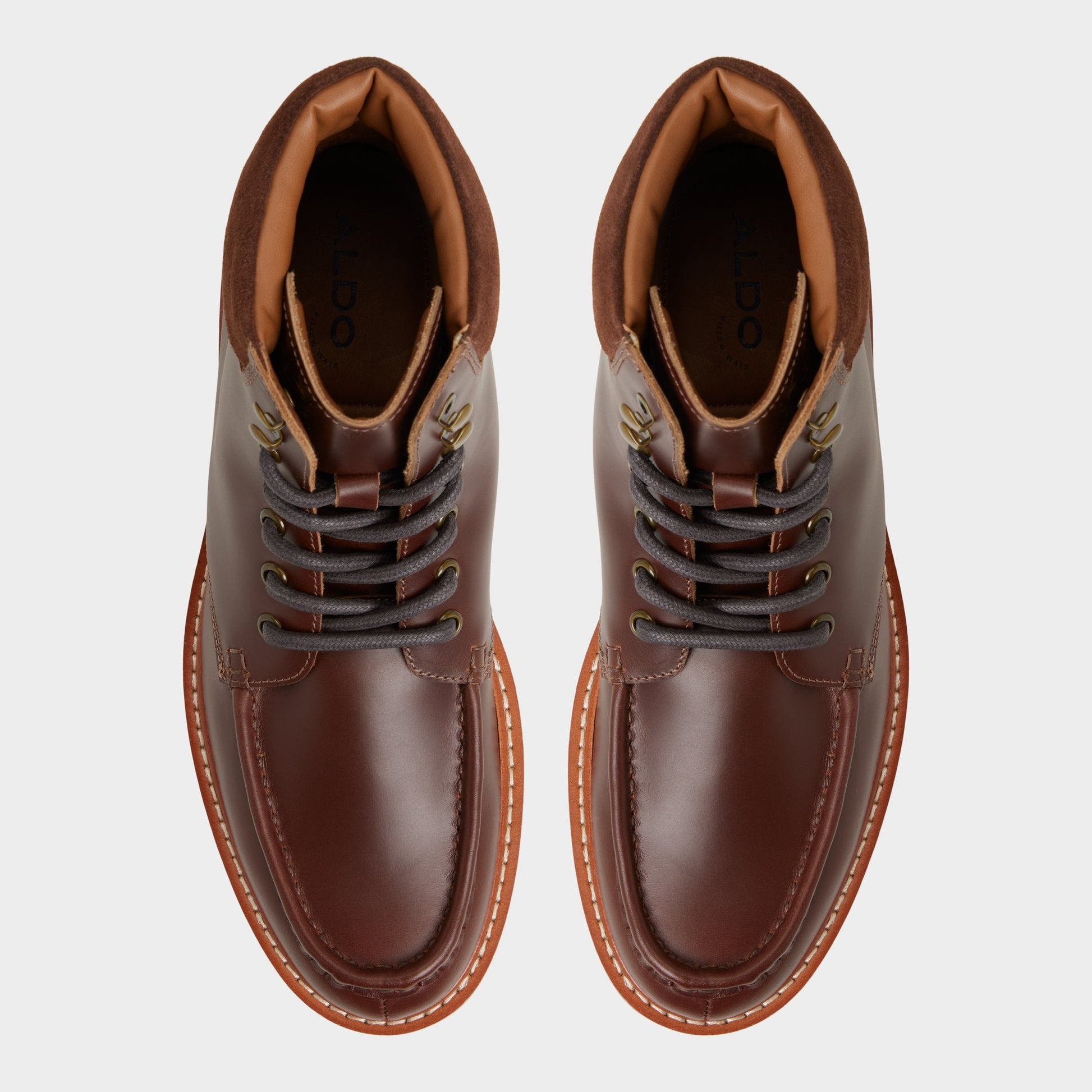 Grier in Medium Brown - Combat boot, Lug sole - Medium brown