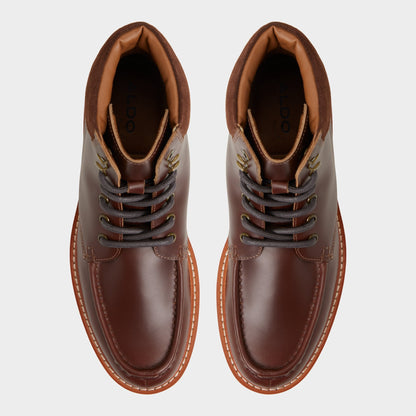 Grier in Medium Brown - Combat boot, Lug sole - Medium brown