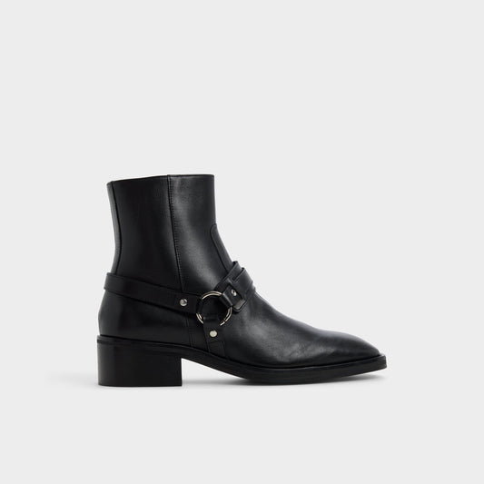 Marcos in Black - Ankle boot, Block heel - Black