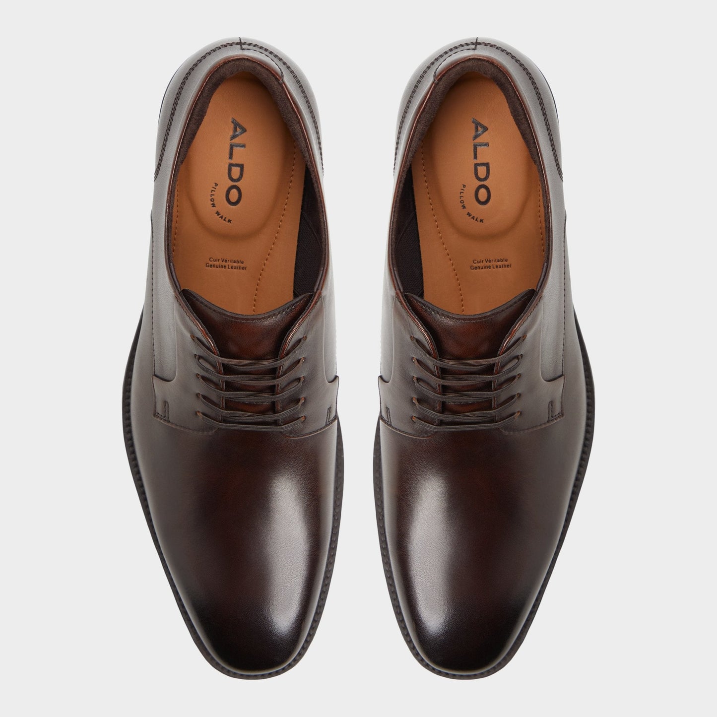 Teodoro Medium Brown Men's Dress Shoes - Derby shoe - Medium brown