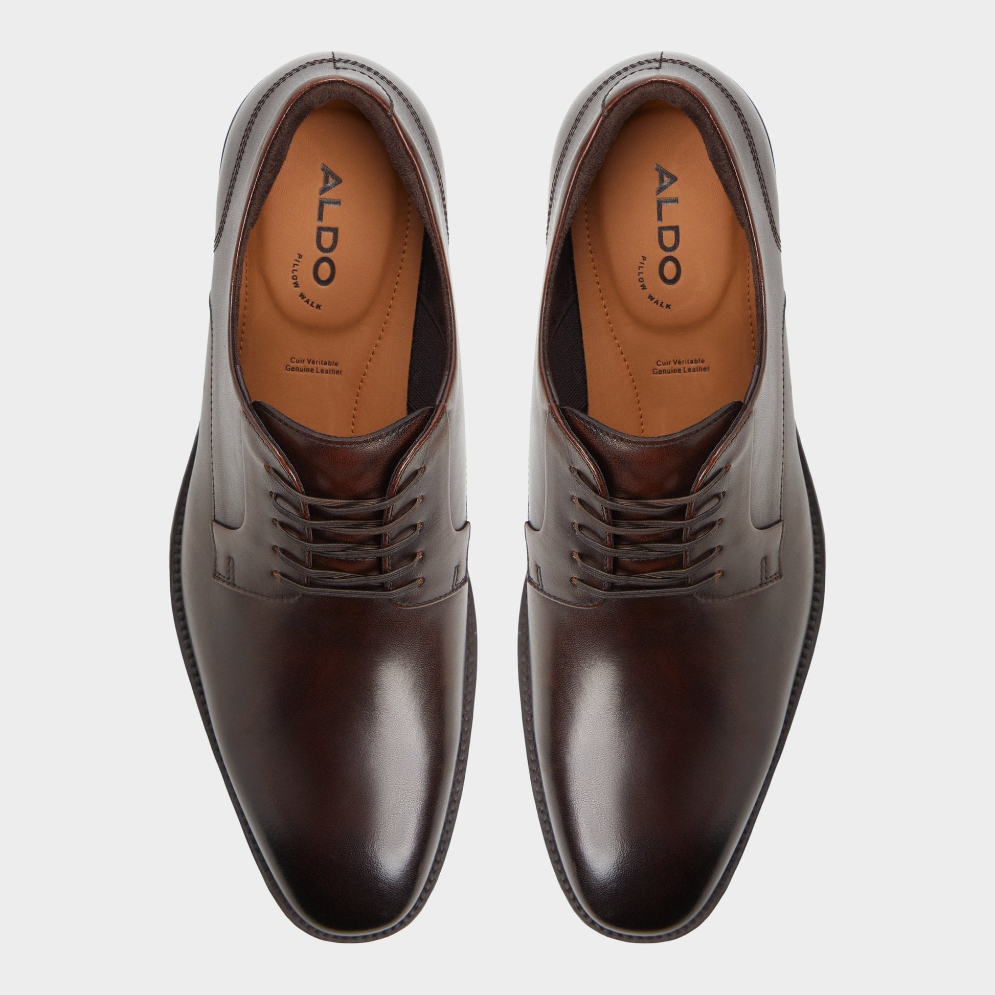 Teodoro Medium Brown Men's Dress Shoes - Derby shoe - Medium brown