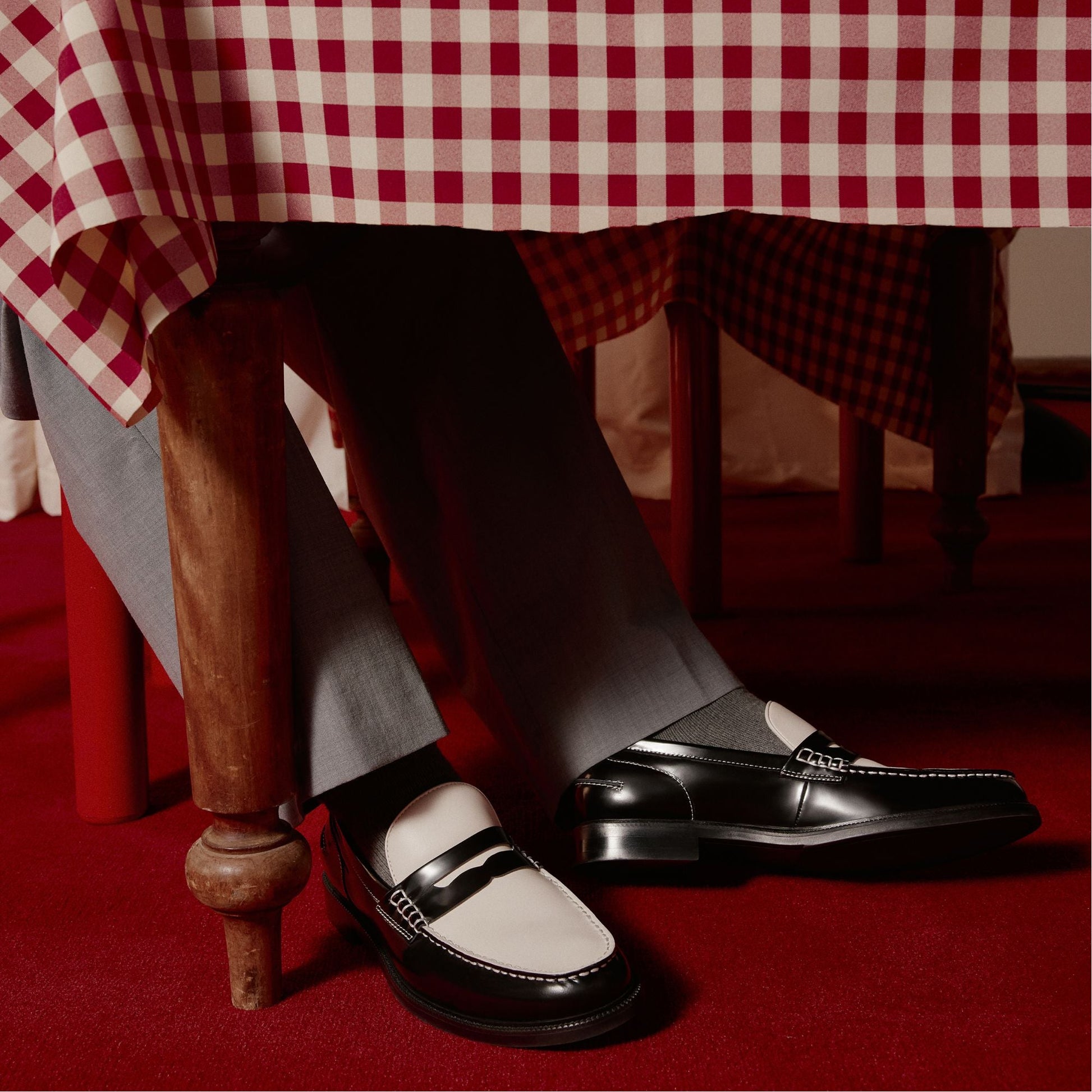Kieran Black/White Men's Dress Shoes - Loafer - Black/white