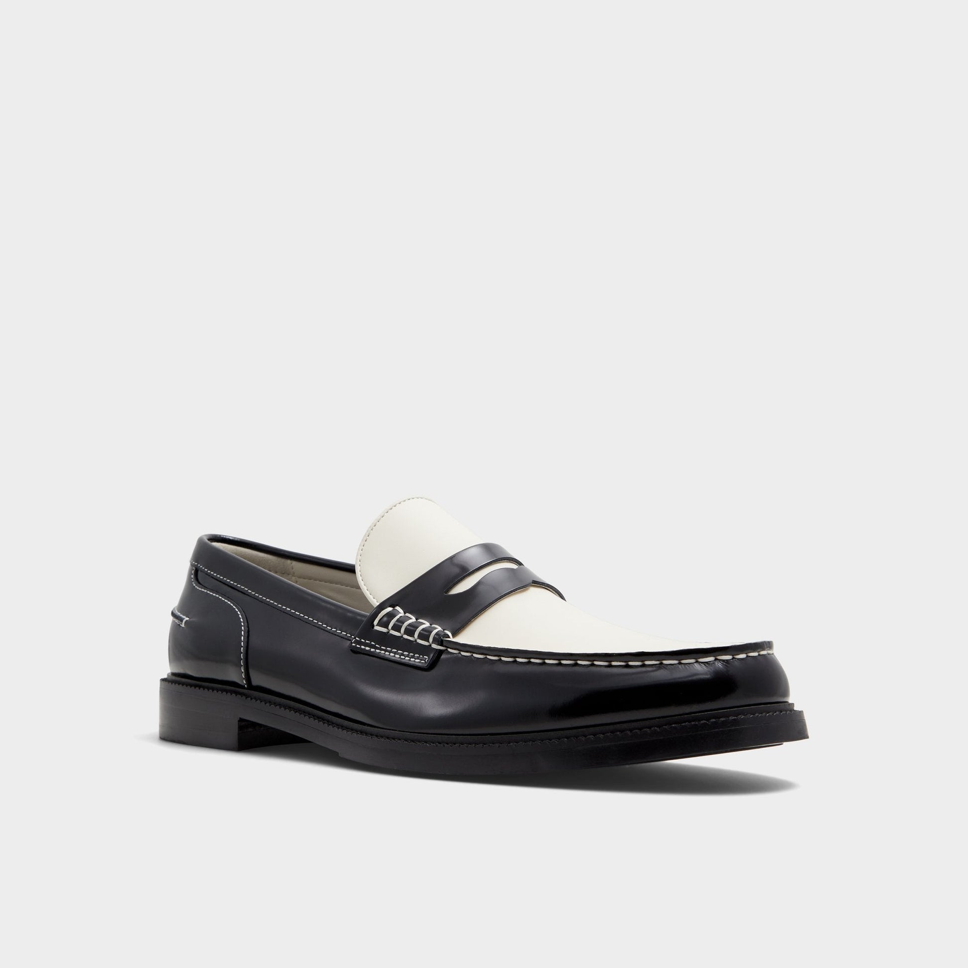 Kieran Black/White Men's Dress Shoes - Loafer - Black/white