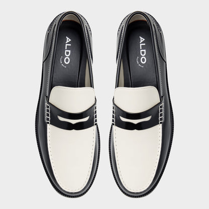Kieran Black/White Men's Dress Shoes - Loafer - Black/white
