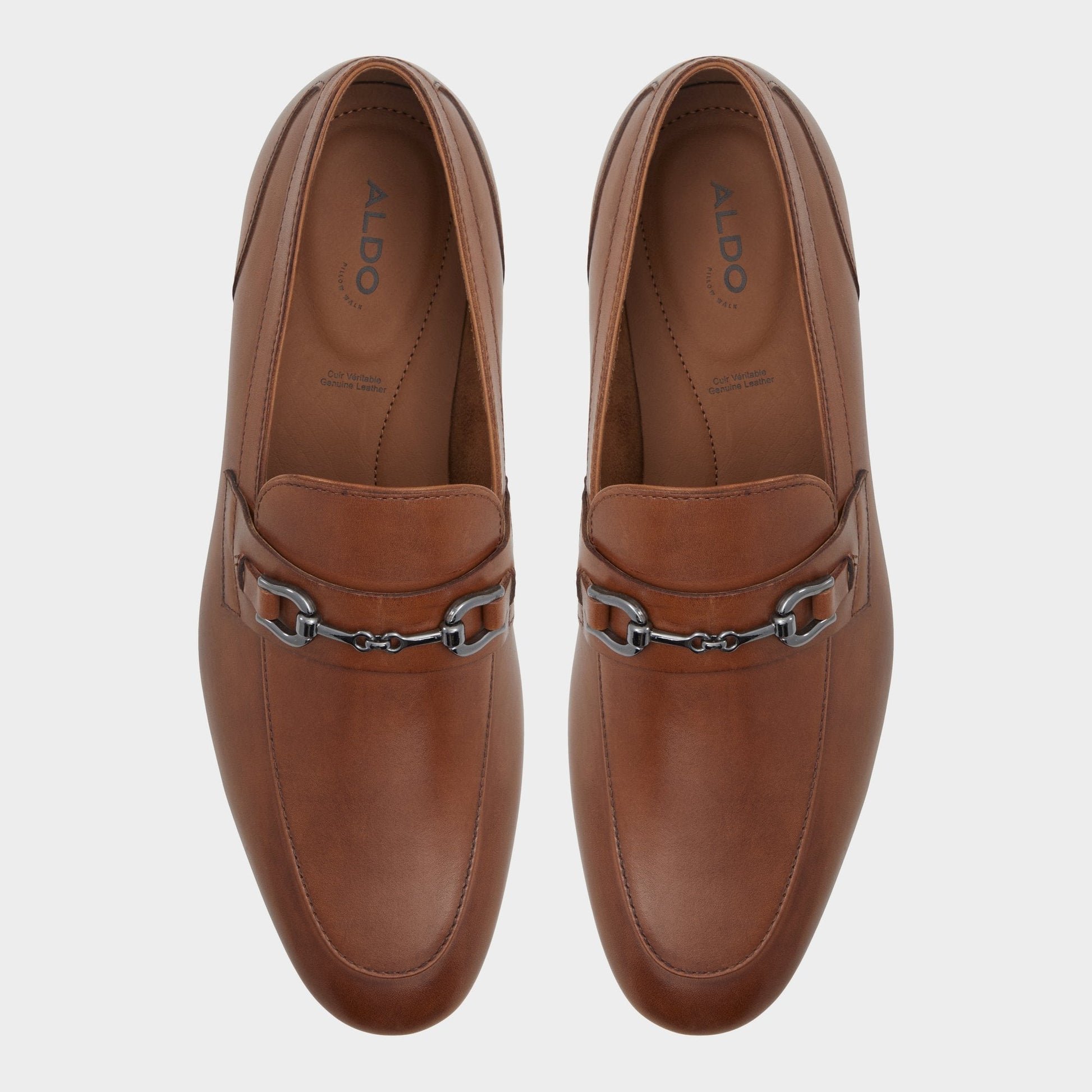 Marinho Cognac Leather Smooth Men's Dress Shoes - Loafer - Cognac