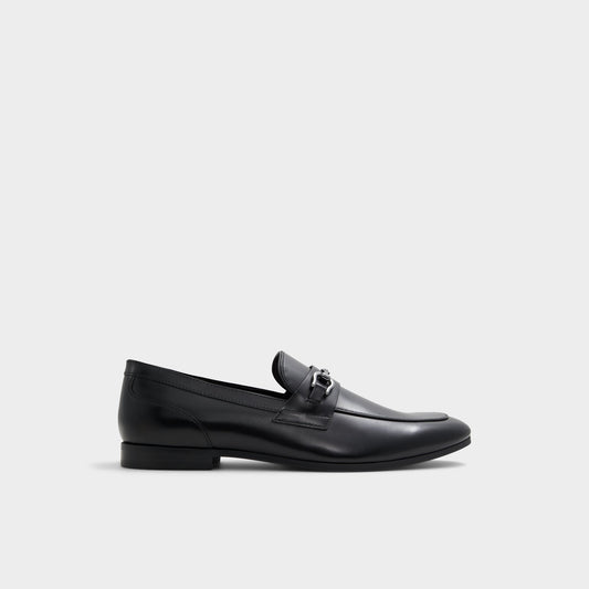Marinho Open Black Leather Smooth Men's Dress Shoes - Loafer - Open Black