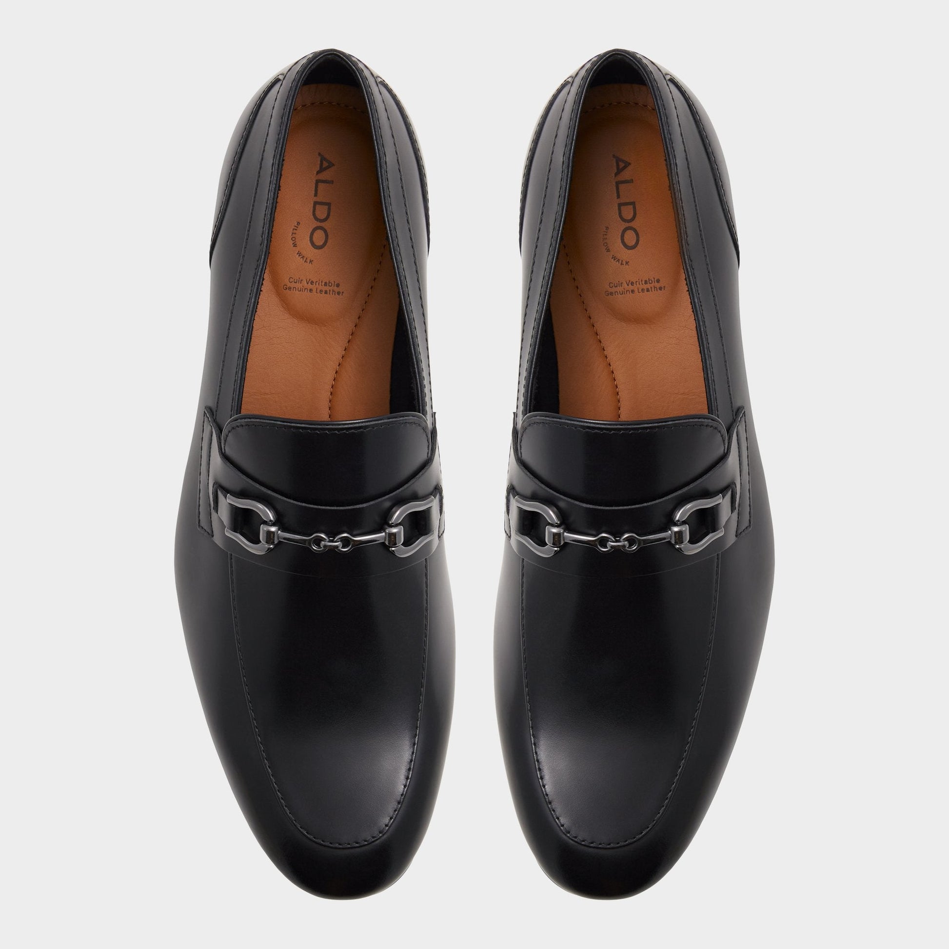Marinho Open Black Leather Smooth Men's Dress Shoes - Loafer - Open Black