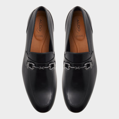 Marinho Open Black Leather Smooth Men's Dress Shoes - Loafer - Open Black