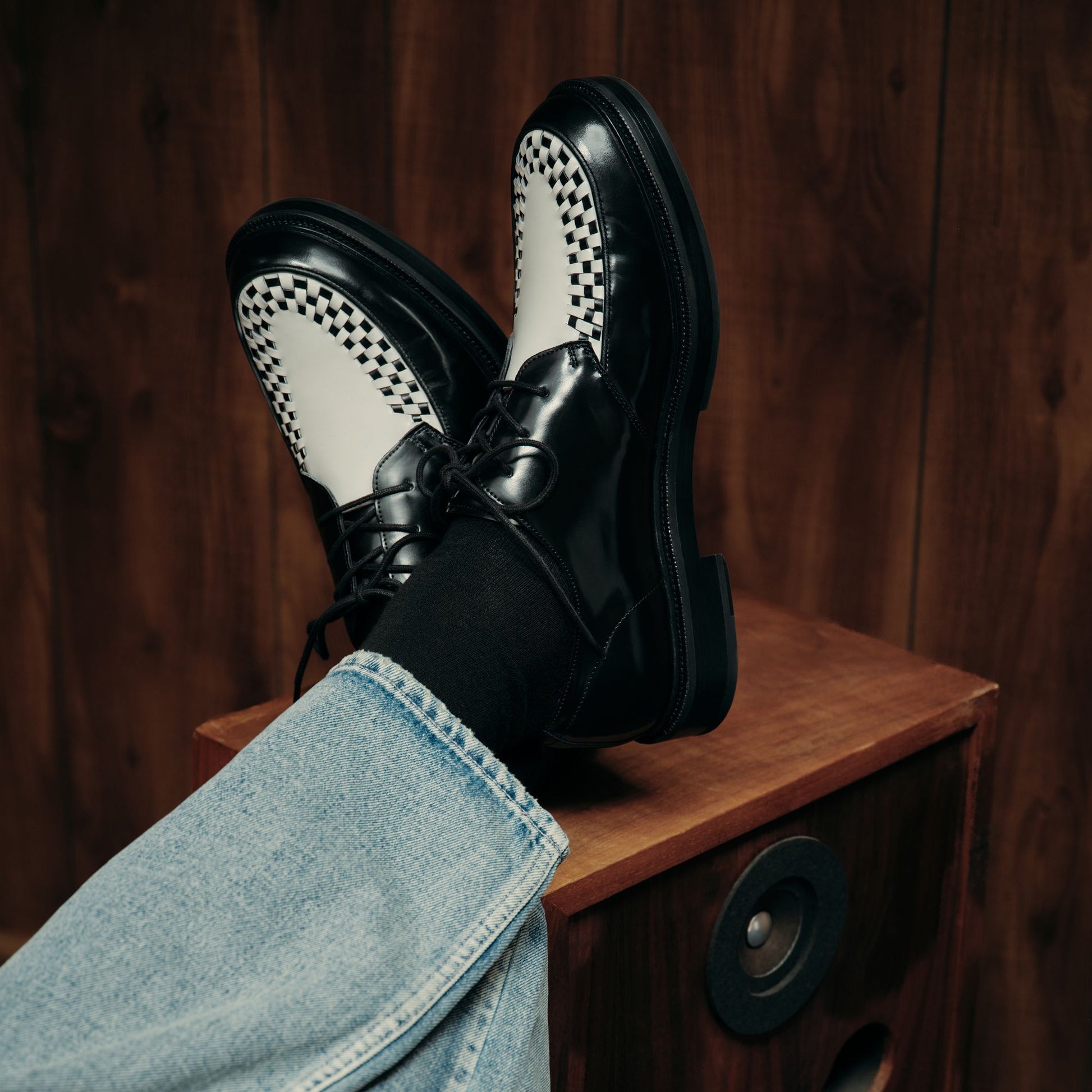 Rocco in Black White - Oxford shoe - Black/White