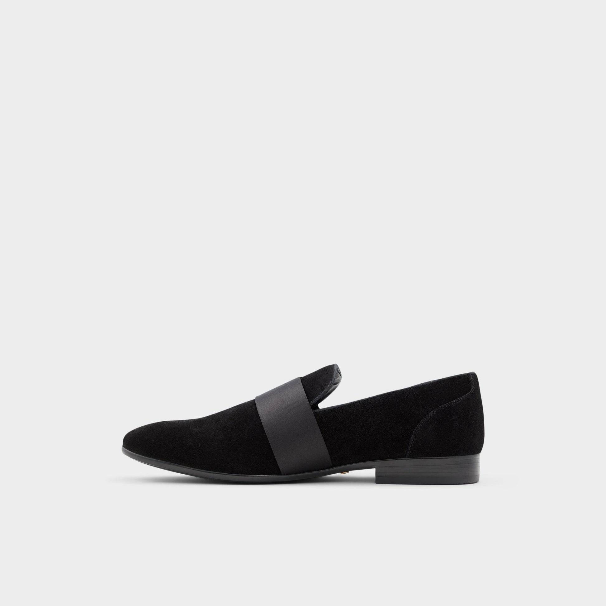 Asaria Open Black Leather Suede Men's Loafers & Slip-Ons - Loafer - Open Black