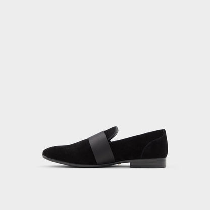 Asaria Open Black Leather Suede Men's Loafers & Slip-Ons - Loafer - Open Black
