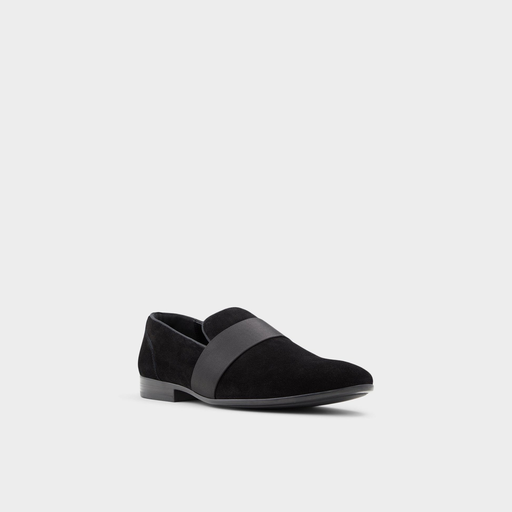 Asaria Open Black Leather Suede Men's Loafers & Slip-Ons - Loafer - Open Black