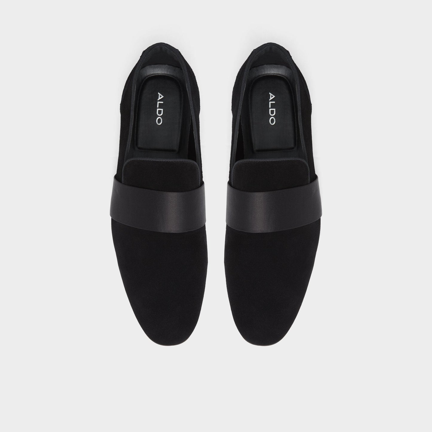 Asaria Open Black Leather Suede Men's Loafers & Slip-Ons - Loafer - Open Black
