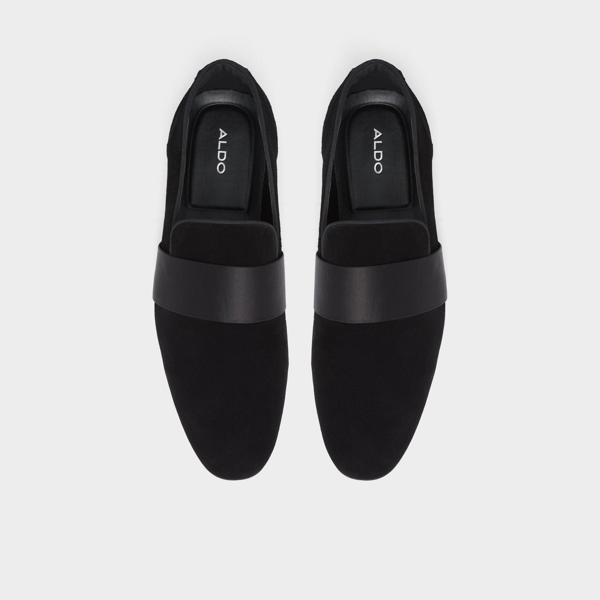 Asaria Open Black Leather Suede Men's Loafers & Slip-Ons - Loafer - Open Black
