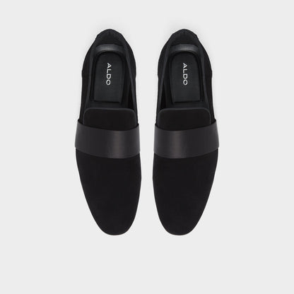 Asaria Open Black Leather Suede Men's Loafers & Slip-Ons - Loafer - Open Black