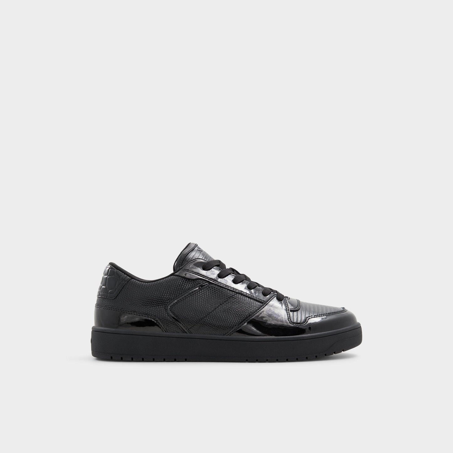 Zethan Black Synthetic Patent Men's Low top - Low top sneaker, Cup sole - Black