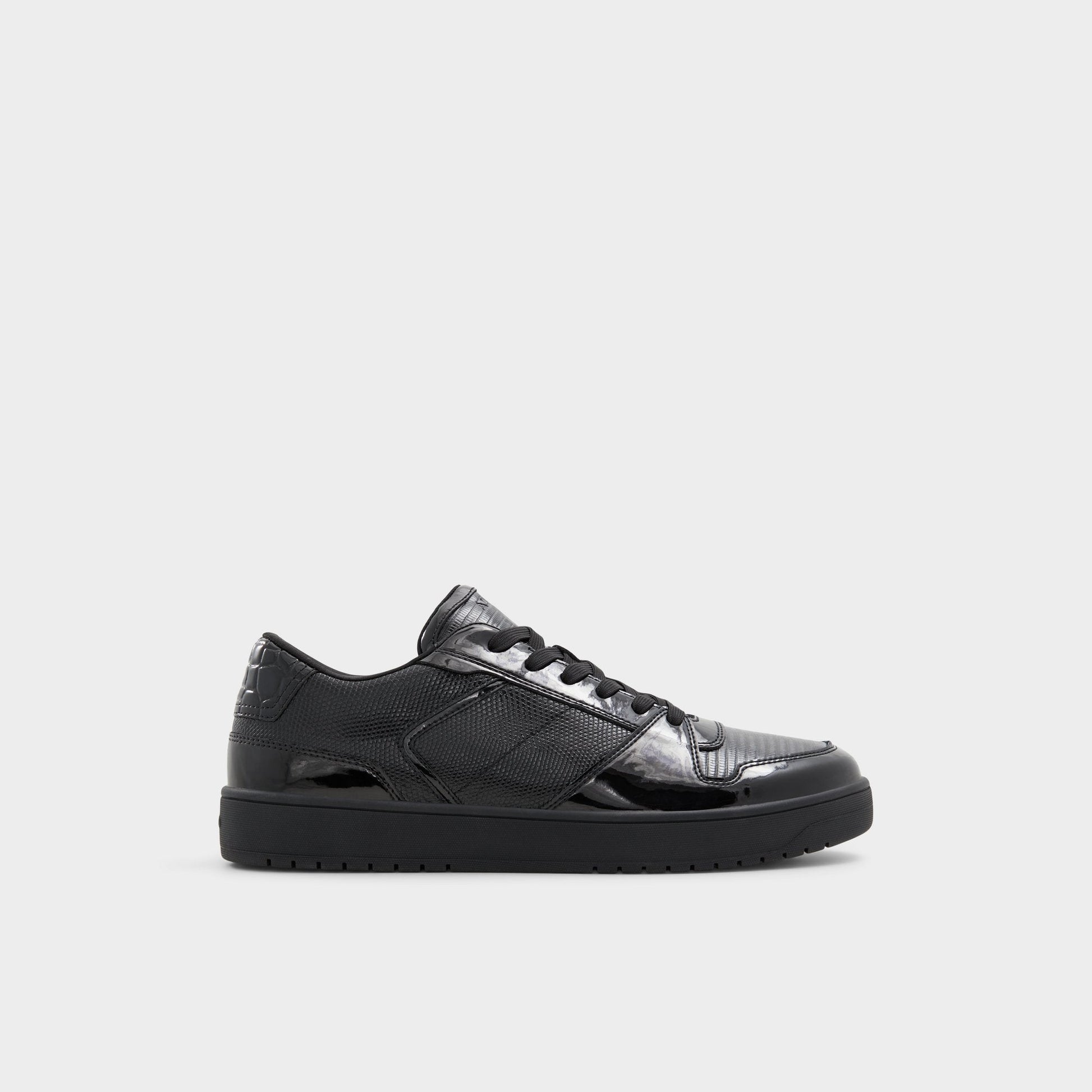Zethan Black Synthetic Patent Men's Low top - Low top sneaker, Cup sole - Black