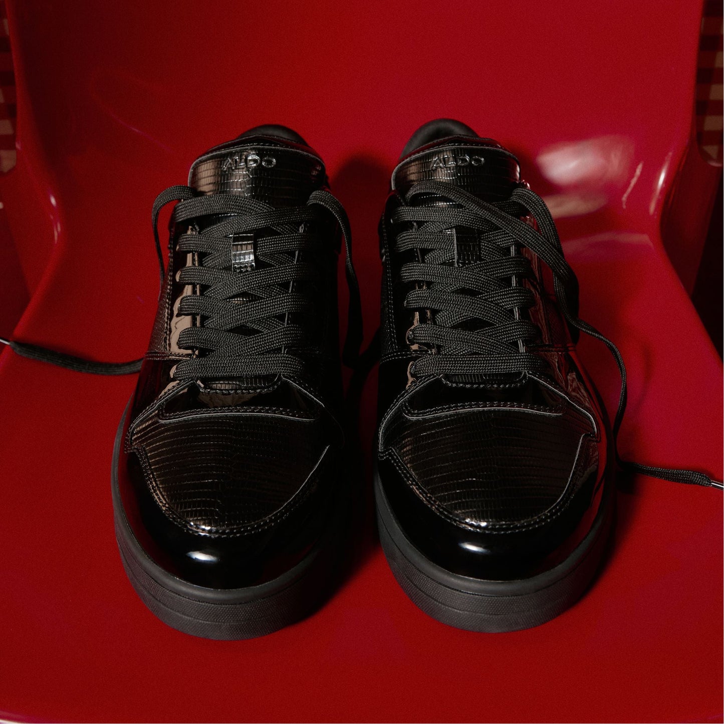 Zethan Black Synthetic Patent Men's Low top - Low top sneaker, Cup sole - Black