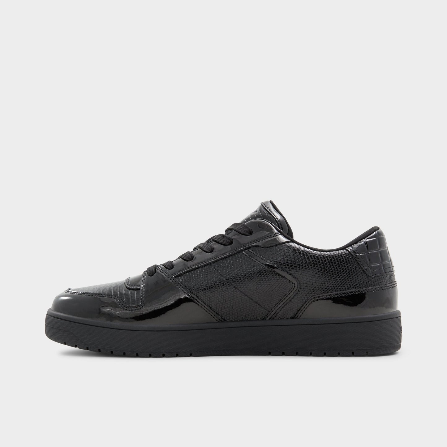 Zethan Black Synthetic Patent Men's Low top - Low top sneaker, Cup sole - Black