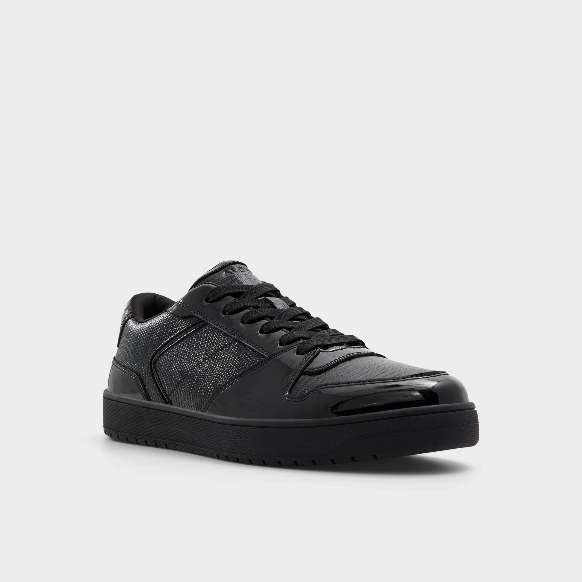 Zethan Black Synthetic Patent Men's Low top - Low top sneaker, Cup sole - Black