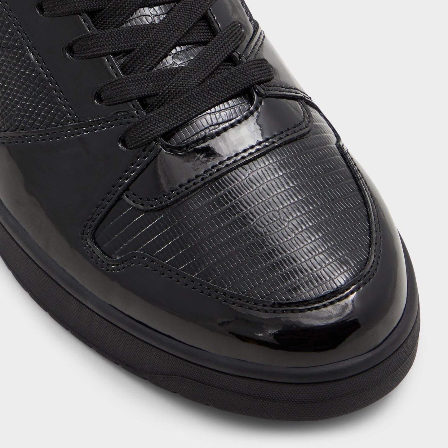 Zethan Black Synthetic Patent Men's Low top - Low top sneaker, Cup sole - Black