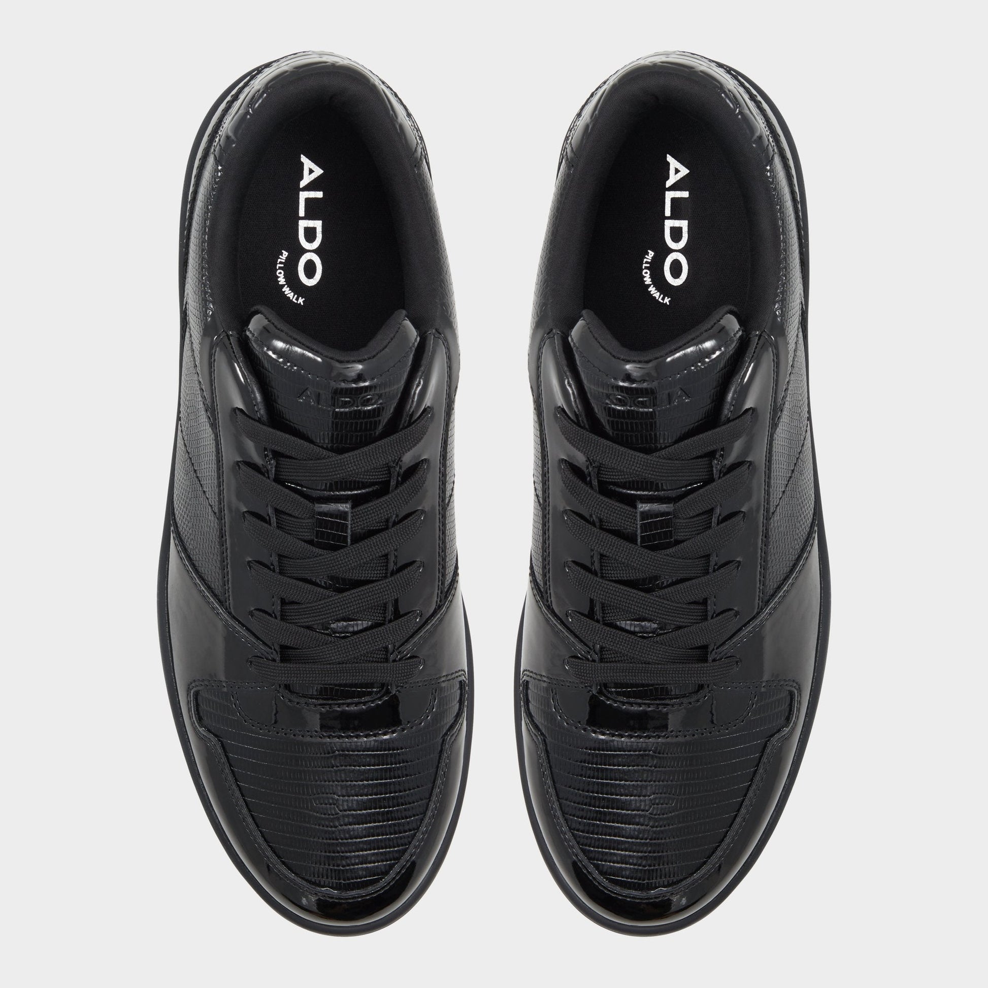 Zethan Black Synthetic Patent Men's Low top - Low top sneaker, Cup sole - Black