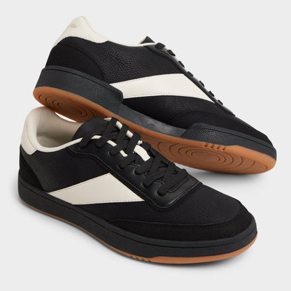 Ashwin in Black - Low top sneaker, Cup sole - Black