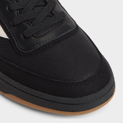Ashwin in Black - Low top sneaker, Cup sole - Black