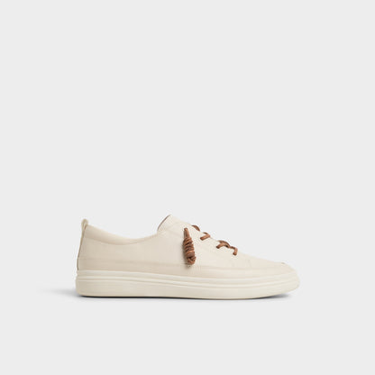 Tristin in White Bone - Low top sneaker, Cup sole - White/Bone