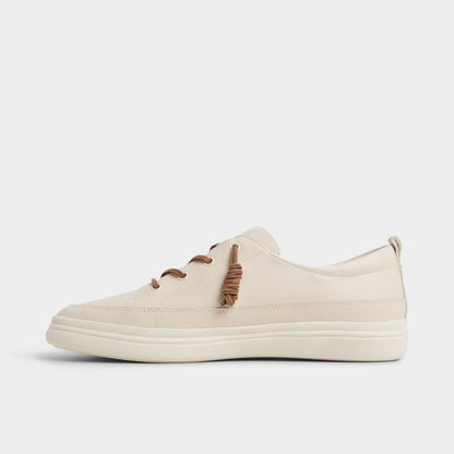 Tristin in White Bone - Low top sneaker, Cup sole - White/Bone