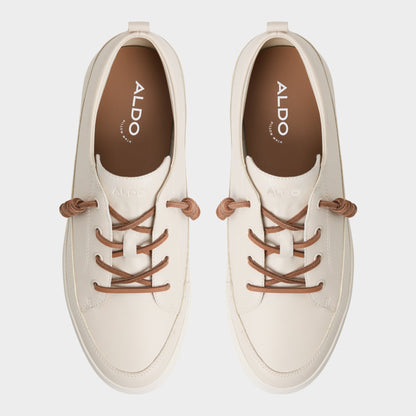 Tristin in White Bone - Low top sneaker, Cup sole - White/Bone