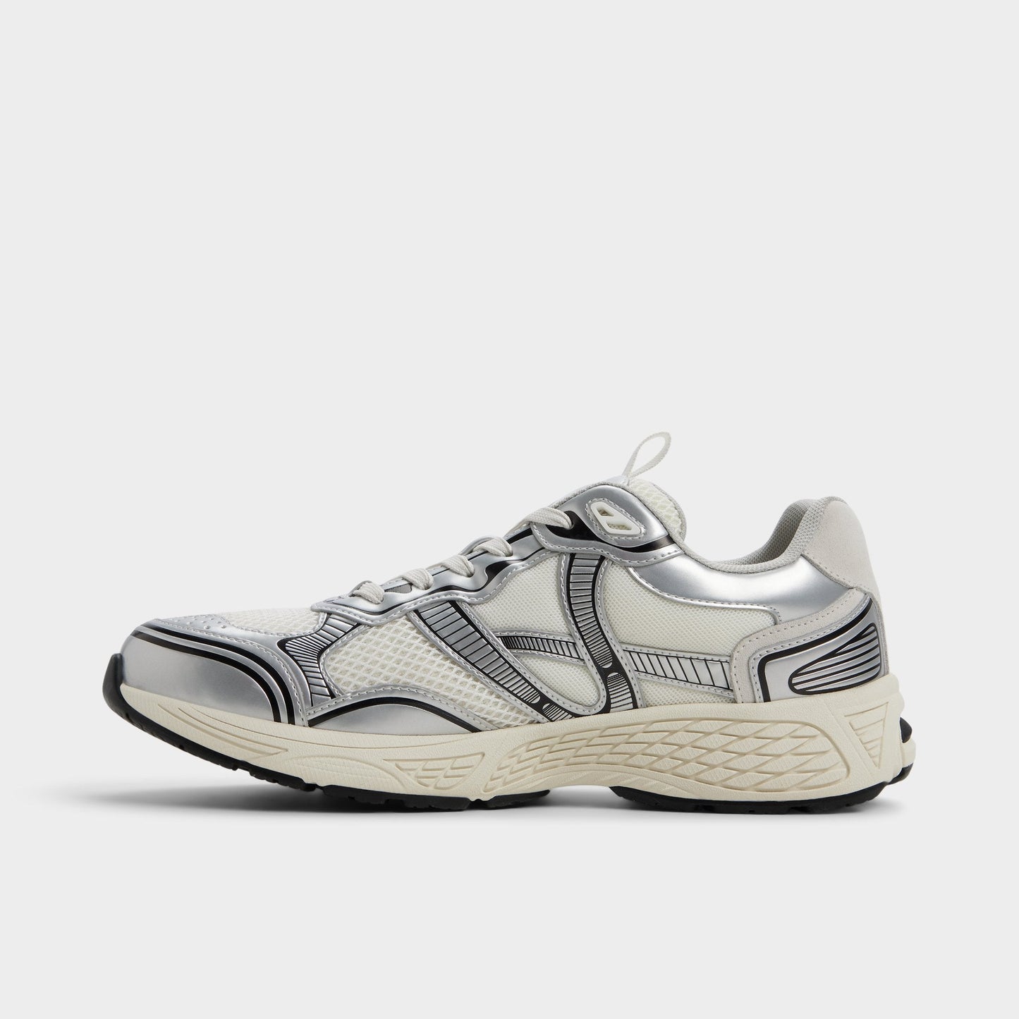 Blade in White - Low top sneaker, Jogger sole - White