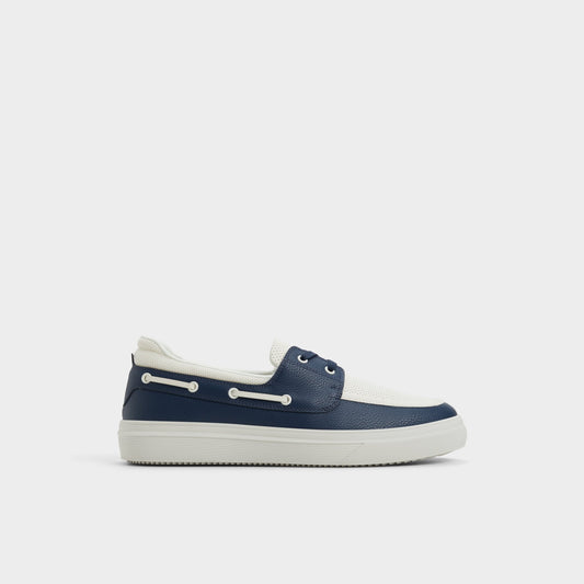 Wildwave White/Navy Men's Casual Shoes - Boat shoe - White/Navy