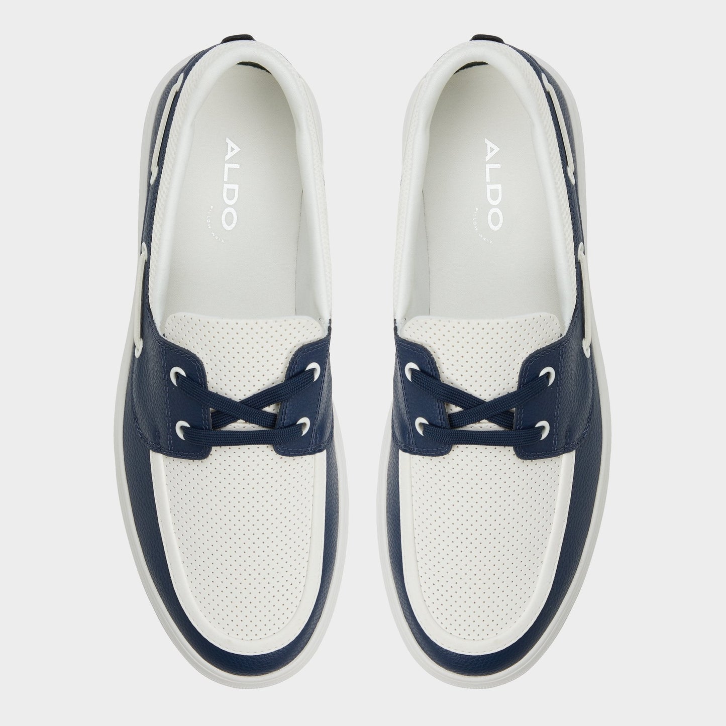 Wildwave White/Navy Men's Casual Shoes - Boat shoe - White/Navy