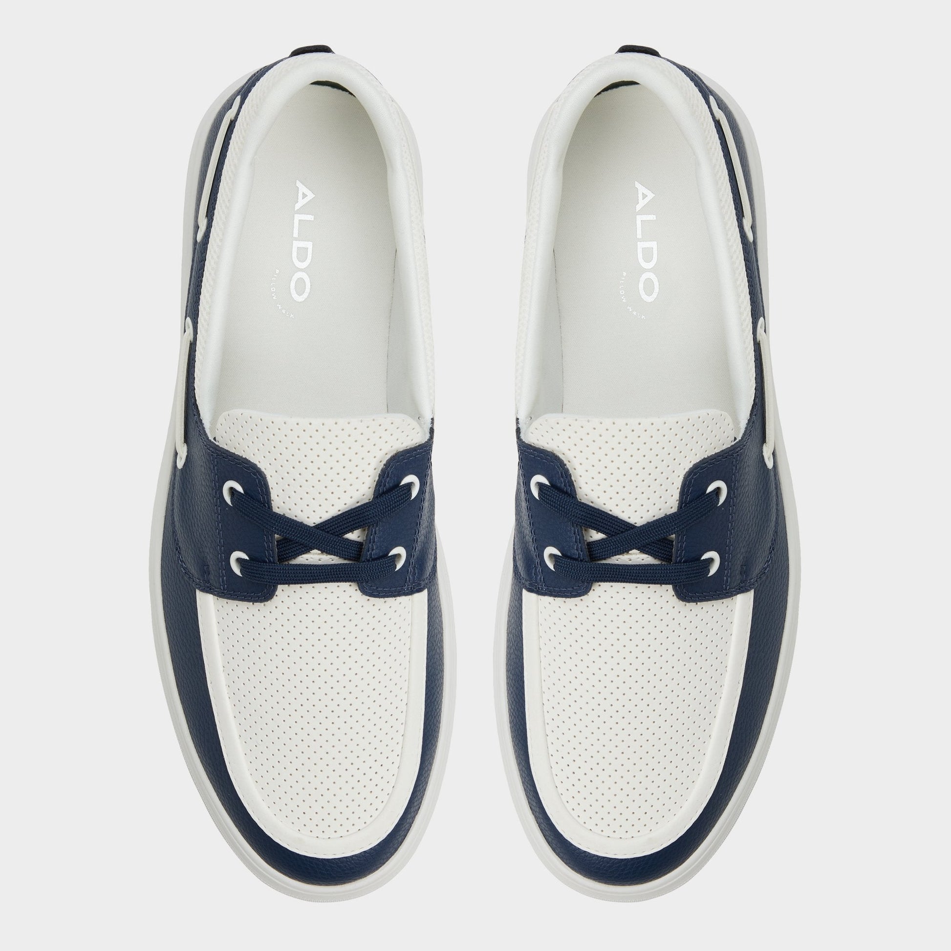 Wildwave White/Navy Men's Casual Shoes - Boat shoe - White/Navy