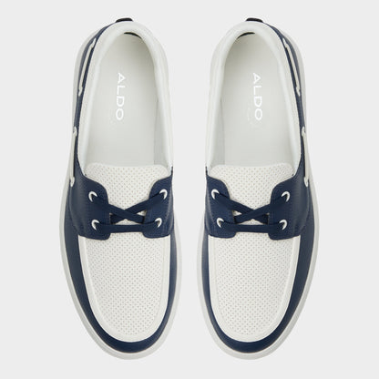 Wildwave White/Navy Men's Casual Shoes - Boat shoe - White/Navy