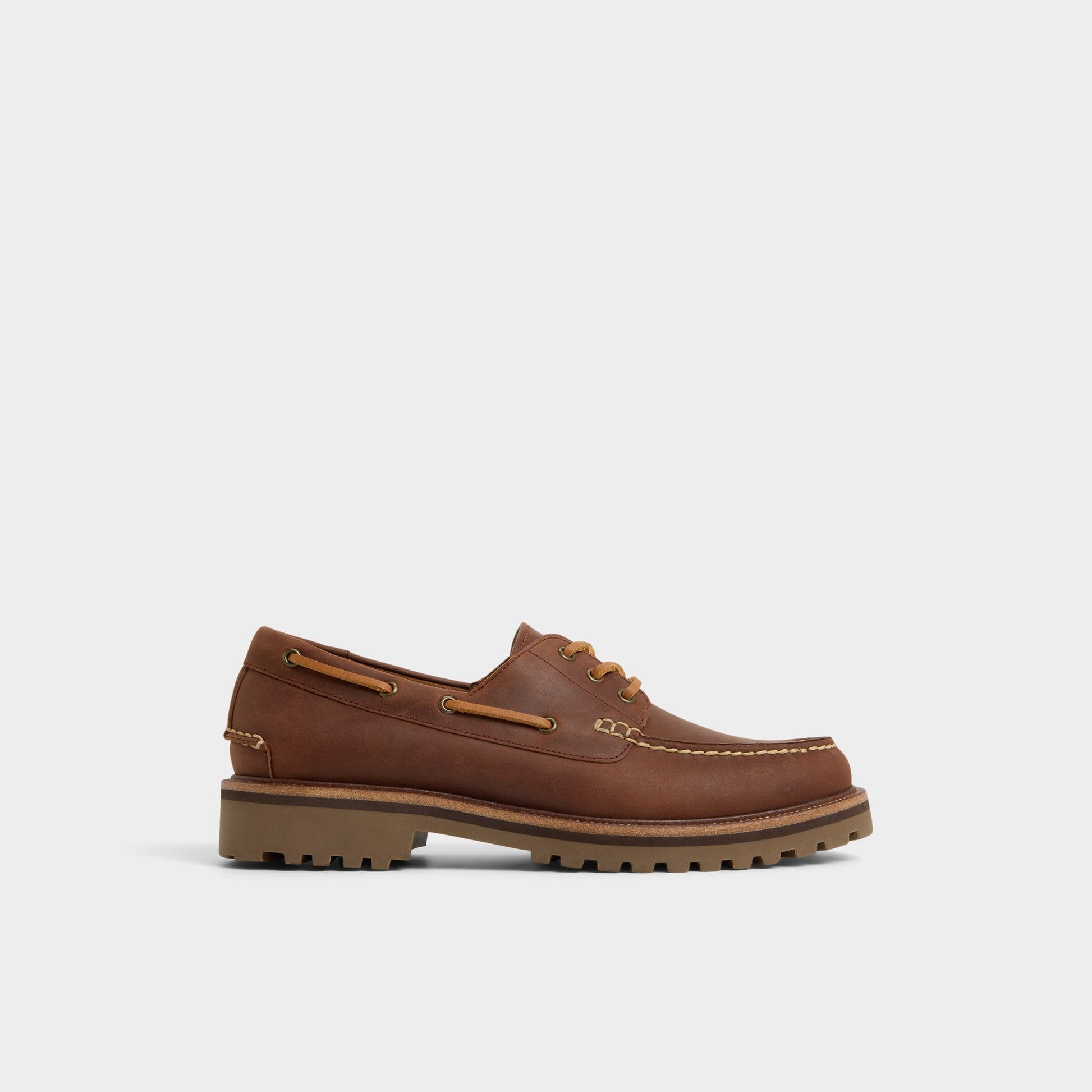 Cedric in Brown Overflow - Boat shoe - Brown overflow