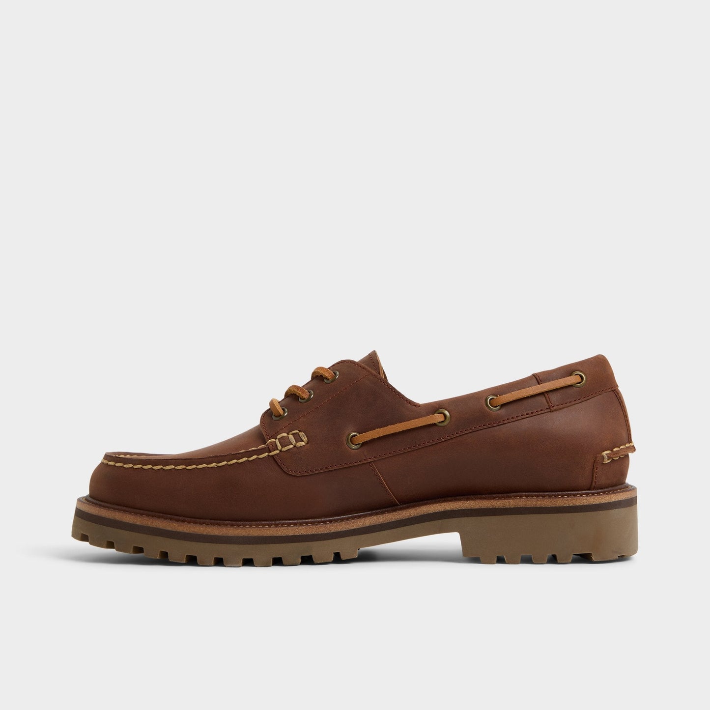 Cedric in Brown Overflow - Boat shoe - Brown overflow