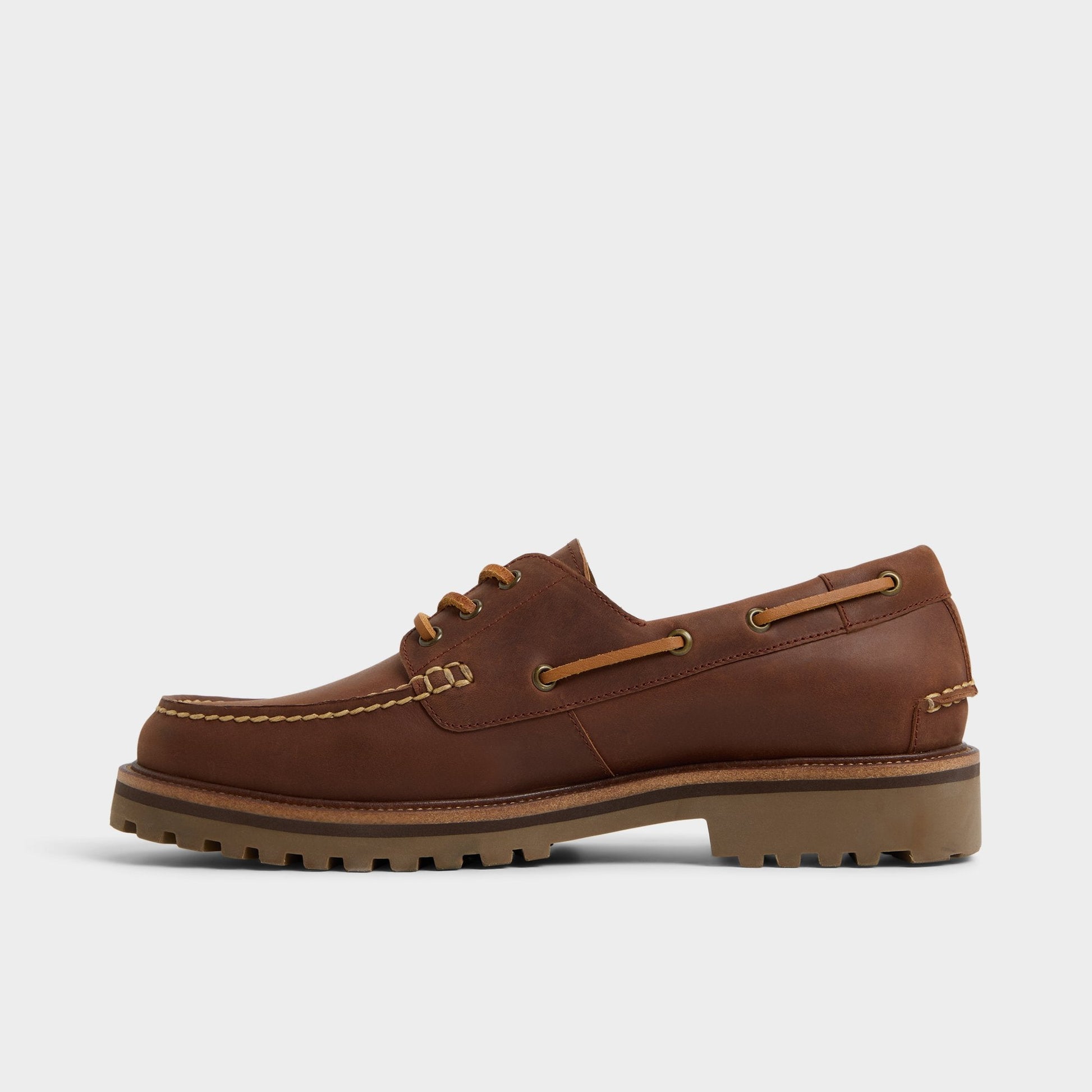 Cedric in Brown Overflow - Boat shoe - Brown overflow