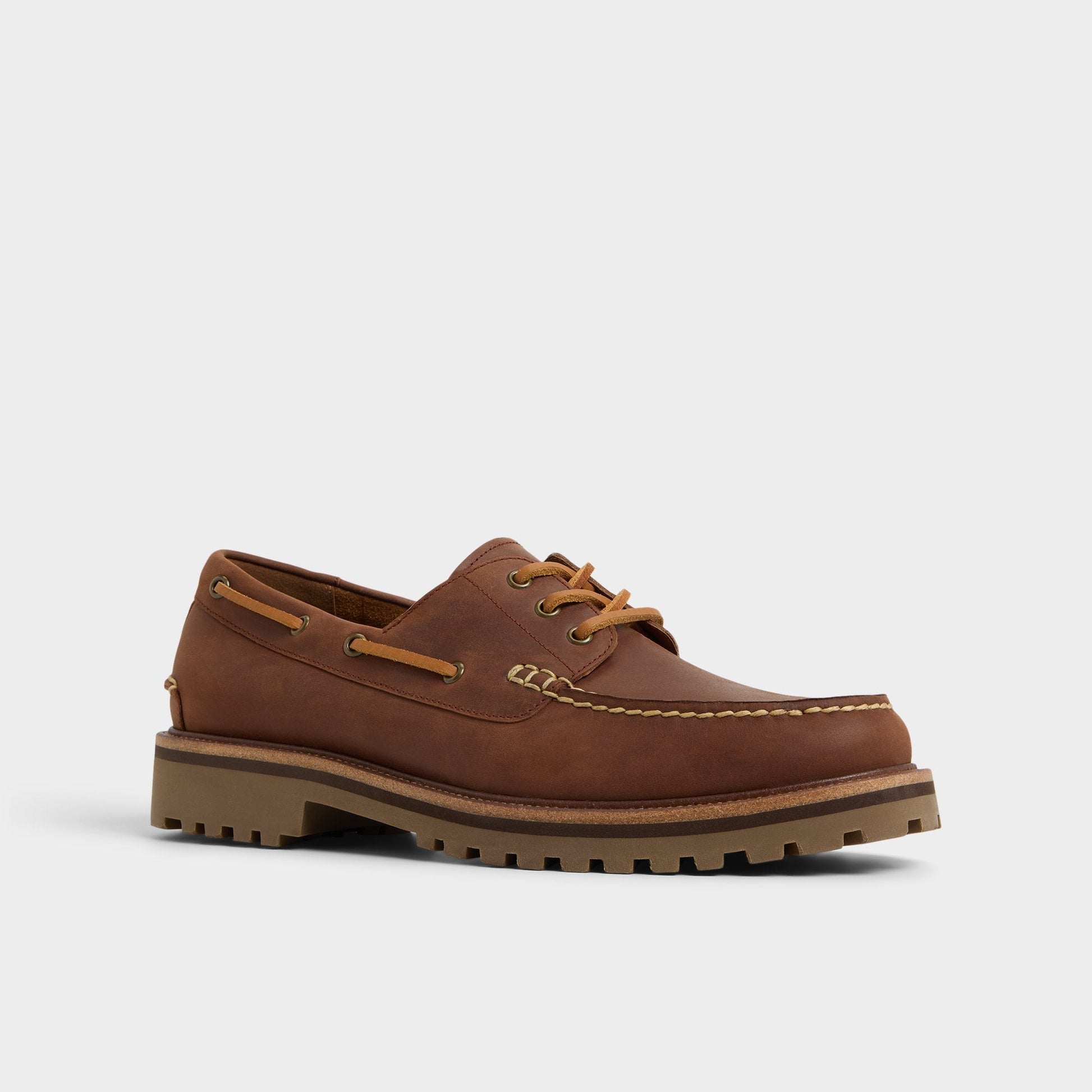 Cedric in Brown Overflow - Boat shoe - Brown overflow