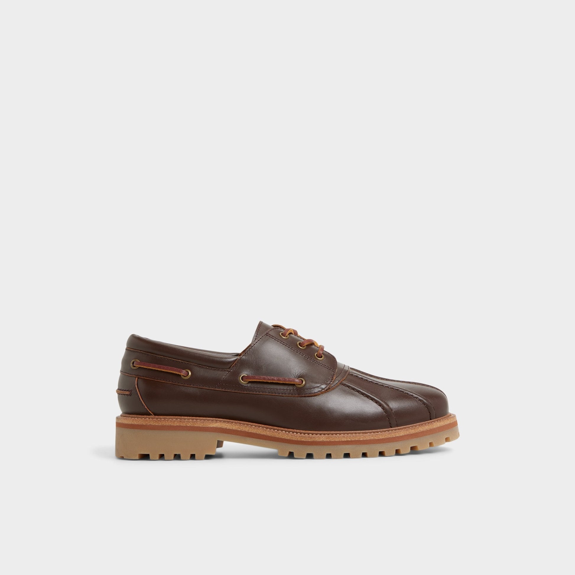 Finn in Medium Brown - Boat shoe, Lug sole - Medium Brown
